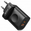 Swissten Sieťový Adaptér 1xUSB-A, 1xUSB-C a Apple Watch PD, QC 20W