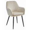 TRENDIE Zamatová jedálenská stolička Warsaw béžová