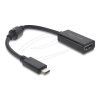 Delock - Kabel adaptéru - USB-C s piny (male) do HDMI s piny (male) - 15 cm - cerná - podpora 8K60Hz (7680 x 4320), podpora režimu DP Alt, podpora HDR10