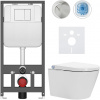 CERANO - Závesné WC s bidetom Cronus Standard - biela lesklá - tlačidlo Prime/Maxio, biele - závesné - predstenová inštalácia / sadrokartón - 59,3x38,4 cm