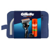 GILLETTE Cestovná sada ProGlide holiaci strojček + Fusion gél na holenie 200 ml + stojan