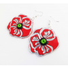 Červené visiace náušnice vlčie maky z polymérovej hmoty (Červené ručne modelované fimo náušnice divé maky)