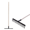 Hrable záhradne Strend Pro Premium R-606, 16 zubé, kované, drevená násada