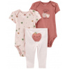 CARTERS CARTER'S Set 3dielny body kr. rukáv 2ks, legíny Pink Apple dievča NB/ veľ. 56
