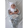 Miminko - chlapeček Nana v modré zavinovačce od španělské firmy Marina & Pau (Mini Baby Nana - 38 cm)