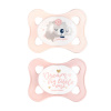 Canpol babies Set symetrických silikonových MINI dudlíků 0-2m SLEEPY KOALA růžový