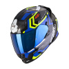 Moto přilba SCORPION EXO-491 SPIN černo/modro/neonově žlutá - Velikosti XS