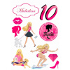Výtlač na tortu cukrová hmota BARBIE logo krabička meno vek