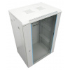 XtendLan 18U/600x450, na stenu, jednodielny, sklenené dvere, sivý (WS-18U-64-GREY-P)