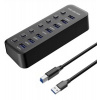 PremiumCord USB 3.2 Superspeed HUB 7-portový s vypínači portů ku3hub7a