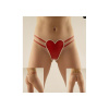 Latexové dámske string, červené so srdcom Červená S