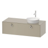 DURAVIT White Tulip závesná skrinka pod umývadlo na dosku vpravo, 1 zásuvka, 1300 x 550 x 408 mm, taupe matná, WT4982R6060