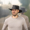 Pánsky hladký kožený stetson Barmah hats z klokanej kože - čierna/XL