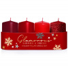 Sviečky adventné Glamorous 40x70 červený mix