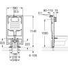 Jika Modul - WC SYSTEM COMPACT, 1180 mm x 620 mm x 150 mm H8946520000001