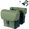 BASIL GO DOUBLE BAG brašny, MIK s montážním adaptérem, 32L, tmavě zelené (NOVINKA 2025)