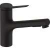 HANSGROHE Zesis M33 páková drezová batéria s vyťažiteľnou sprškou s prepínaním, 2jet, výška výtoku 146 mm, matná čierna, 74820670