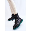 Dámske čierne workery so zelenou podrážkou, 22BT35-5079 BLK/GREEN__23300-37 37