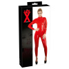 LATE X Latexový catsuit pro ženy se dvěma zipy LateX, červený, XXL