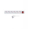 Solight prodlužovací přívod 3m, 6 zásuvek, vypínač, 16A/3680W, PVC, bílý (PP72X)