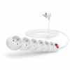 CONNECT IT prodlužovací kabel 230 V, 6 zásuvek, 5 m, s vypínačem (bílý) (CI-1281)