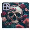 Flip pouzdro iSaprio - Motorola Moto G86 5G - Skull in Roses 02 s kapsičkami na karty (Flipové knížkové pouzdro, obal, kryt iSaprio s přihrádkami na karty a motivem)