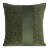 Obliečka na vankúš zdobená zamatovým prúžkom, olivová farba, CARLA 05