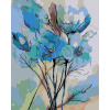 Diamondi Diamantové maľovanie - ABSTRAKCIE MODRÝCH KVETÍN Rámovanie: vypnuté plátno na rám, Rozmer: 40x50 cm