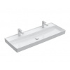 Villeroy & Boch Collaro - Dvojumývadlo nábytkové, 120x47 cm, bez prepadu, 2 otvory na batériu, CeramicPlus, Stone White 4A33C1RW