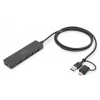 DIGITUS Digitus DA-70236 hub USB 3.2 Gen 1 (3.1 Gen 1) Type-A + Type-C 12000 Mbit/s Čierna (DA-70236)