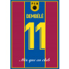 Superfutbal Maketa dresu FC Barcelona, modrá / bordová Rozmer: A2, Meno a číslo: Dembélé 11