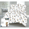 Obliečka do postieľky Medvedíky Hip-Hop na bielom 100x135 / 40x60 cm