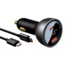 BASEUS nabíjačka do auta / nabíjacia súprava - USB + USB-C - 140W rýchle nabíjanie - USB-C / USB-C 1m kábel - sivá