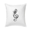 Husľový kľúč kvety - Vankúš 50x50 - 50x50 - Vrátane výplne ( Biela )