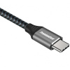 PremiumCord Kabel USB-C M/M, 100W 20V/5A 480Mbps bavlněný oplet, 0,5m (ku31cw05)