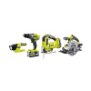 Ryobi R18CK4A-252S AKU 18 V SET R18DD3 + RWSL1801 + R18JS + R18T + 1 X 5,0 AH + 1 X 2 AH BATERIE + NABÍJEČKA 5133003579