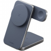 ENERGEA MagTrio Plus 3v1 skladací magnetický bezdrôtový stojan pre iPhone / Apple Watch / AirPods - 15W - tmavo modrý 8885020102734 - možnosť vrátiť tovar ZADARMO do 30tich dní