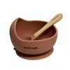 Silikónová miska s prísavkou a lyžičkou Terracotta