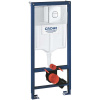GROHE Solido 3v1 - prvok pre závesné WC, stavebná výška 113 cm + nástenná prípojka + ovládacie tlačidlo Sail (chróm), 38832000