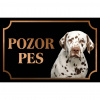 Dalmatínsky pes - Kovová tabuľka POZOR PES