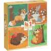 TOY UNIVERSE Puzzle Lesní zvířátka 4v1 (4,6,9,12 dílků)