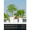 Kvetináč Fiberstone glossy white puk M lesklá biela 20/20 cm