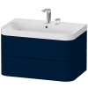 DURAVIT Happy D.2 Plus c-shaped závesná skrinka s nábytkovým umývadlom s dvomi otvormi, 2 zásuvky, 775 x 490 x 480 mm, nočná modrá matná lakovaná, HP4347E9898