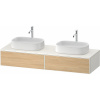 DURAVIT Zencha závesná skrinka pod dve umývadlá na dosku, 2 zásuvky, 1600 x 550 x 281 mm, dub prírodný/biela super matná, ZE4815B30840000