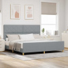 zahrada-XL Rám postele s čelnou doskou Svetlosivá 200 x 200 cm látka 3344830