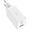 Nabíjačka do siete Baseus GaN5 Pro, 2x USB-C, USB-A, 65W + USB-C kábel 1m (CCGP120202) biela