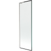 Mexen Next L, 1-krídlová vaňová zástena 60 x 150 cm, 6mm číre sklo-čierny vzor, 6mm číre sklo, profil brúsená oceľ, 895-060-000-03-70-97