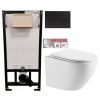 DEANTE Podstavný rám, pre závesné WC misy + SLIM tlačidlo černé + WC INVENA LIMNOS WITH SOFT se sedlem RIMLESS CST_WC01 N51P LI1