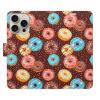 Flip pouzdro iSaprio - Apple iPhone 16 Pro - Donuts Pattern - kapsičky na karty (Knížkový flip kryt, obal, pouzdro iSaprio - Donuts Pattern na mobil Apple iPhone 16 Pro - 360° ochrana telefonu, přihrá