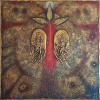 Erós,maľba-reliéf,olej a špeciálna technika/- František Kučo,,orginálny,ručne maľovaný obraz. L (do veľkosti 95x95cm) Viac farieb